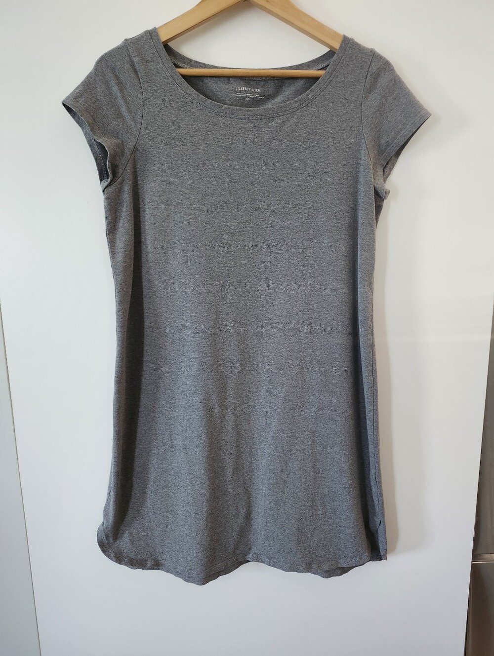 EILEEN FISHER Organic Cotton Blend Grey T-shirt Dress Size Medium | Minimalist